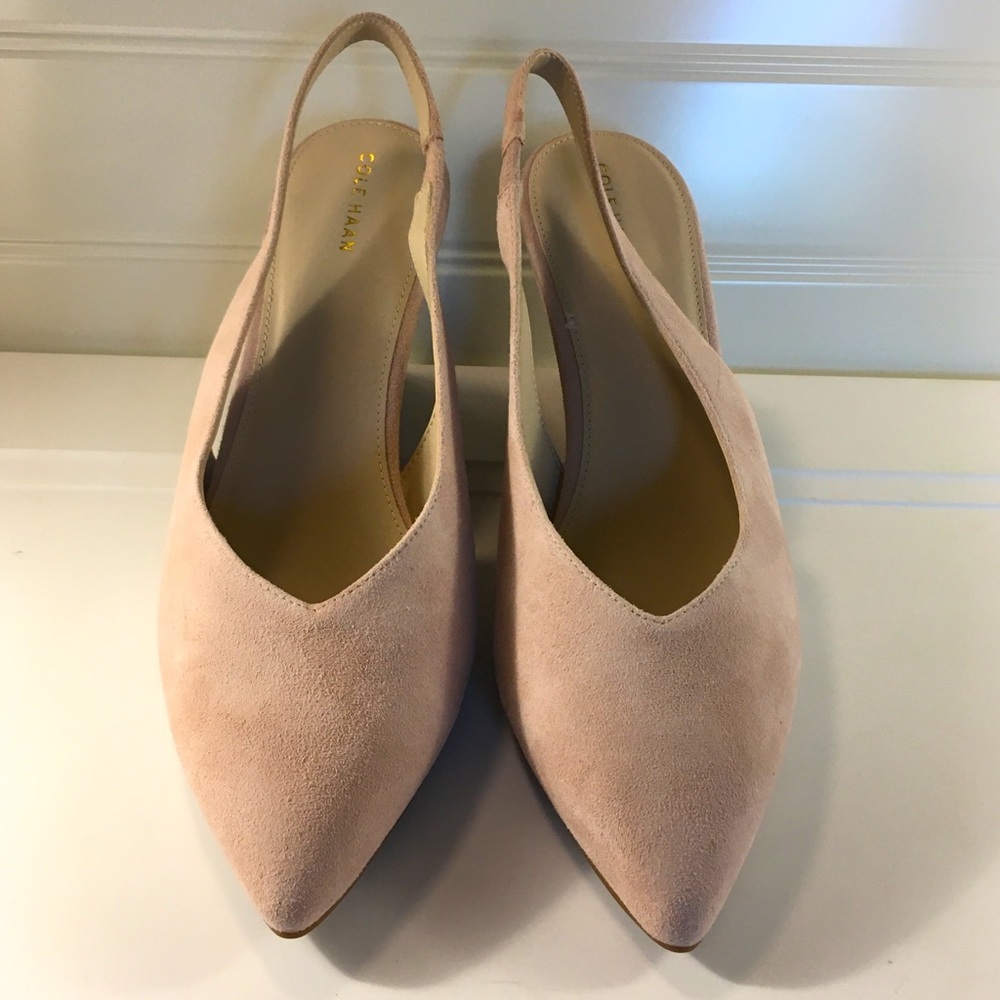 Cole Haan Elnora sling back wedge pump - Mahogany Rose Suede - Picture 7 of 13